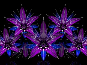 Pięć graficznych kwiatów w 3D