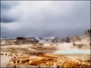 Gejzery w Parku Narodowym Yellowstone w USA