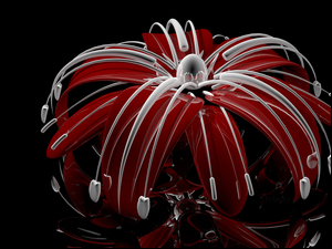 czerwony kwiat w grafice wektorowej
