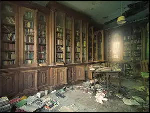 Zaniedbana, Biblioteka, Stara, Zniszczona