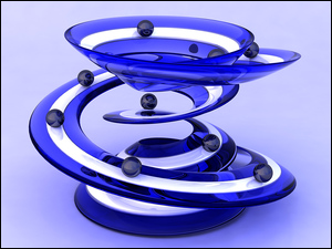Zawijas niebieski z kuleczkami w grafice 3D