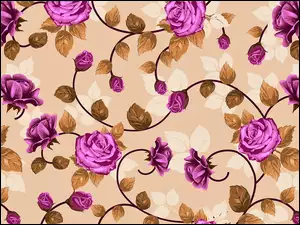 Tekstura z gałązkami fioletowych róż