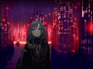 Smutna dziewczyna deszczową nocą Manga Anime