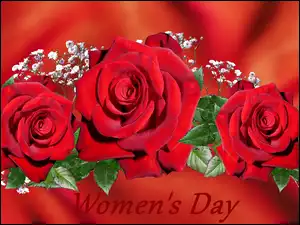 Dzień Kobiet z czerwonymi różami
