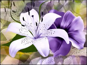 Graficzna biała lilia