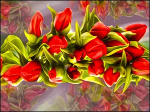 Graficzna kompozycja tulipanów