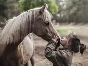 Dziewczynka z ukochanym koniem
