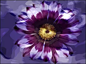 Graficzny kwiat na fioletowym tle