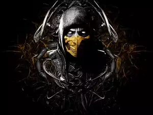 Zamaskowana twarz z Mortal Kombat