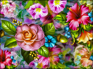 Kolorowe kwiatki w grafice