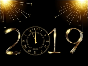 Nowy Rok 2019 z zegarem