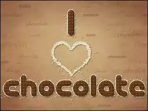 I Love Chocolate z graficznym sercem