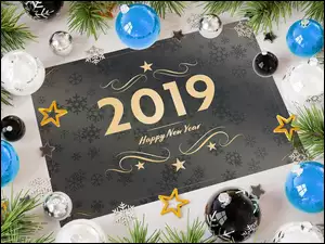 Życzenia Nowy Rok 2019 z dekoracją