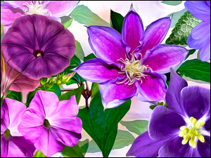Barwne kwiatuszki graficne