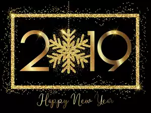 Nowy Rok 2019 z napisem Happy New Year