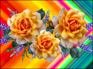 Barwne kolorowe kwiaty w grafice