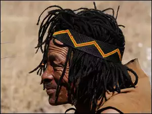 twarz rdzennego mieszkańca Botswany
