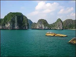 Roślinność, Wietnam, Skały, Zatoka Lan Ha Bay, Cat Ba