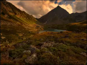 Kaukaz, Góry, Jezioro, Rosja, Dolina, Republika Karaczajsko-Czerkiesja