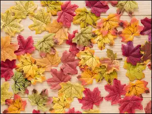 Liście, Jesień, Sztuczne, Kolorowe