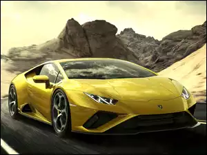 RWD, Żółte, Lamborghini Huracan EVO