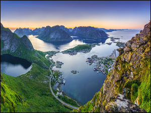 Norwegia, Góry, Morze Norweskie, Lofoty