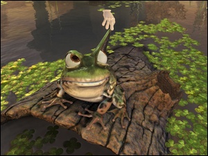 Nvidia, żaba, ręka
