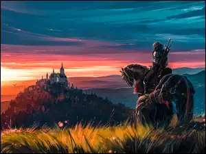 Jeździec w drodze do zamku