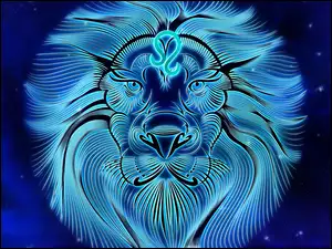 Graficzny znak zodiaku lew