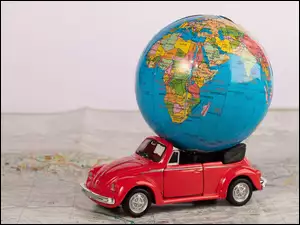 Globus, Zabawki, Czerwony, Samochód