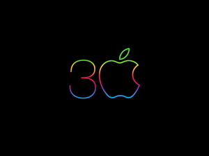 Czarne, Logo, Cyfra, Tło, Apple, 3, 2D, Kolorowe