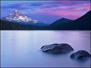 Lost Lake, Kamienie, Stany Zjednoczone, Jezioro, Stan Oregon, Stratowulkan Mount Hood, Góra