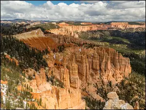 Drzewa, Skały, Park Narodowy Bryce Canyon, Stany Zjednoczone, Kanion, Utah