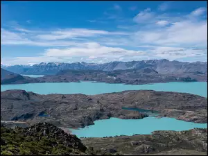 Krajobraz jeziora San Martin w Argentynie