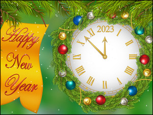 Zegar i życzenia noworoczne