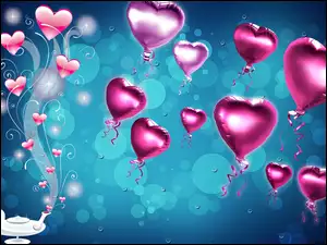 Serca, Walentynki, Balony