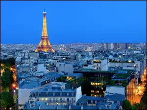 Zmrok, Wieża Eiffla, Paryż