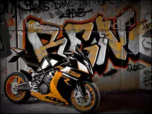 Graffiti, Motocykl, Ściana