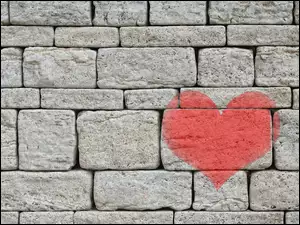Tekstura muru z sercem