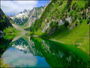 Jezioro Falensee, Szwajcaria, Góry, Alpy