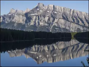 Two Jack Lake, Jezioro, Mount Rundle, Kanada, Góry, Park Narodowy Banff