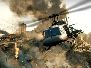 Helikopter w kadrze z gry Call of Duty Black Ops Cold War
