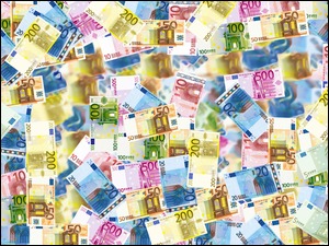 Rozrzucone banknoty euro