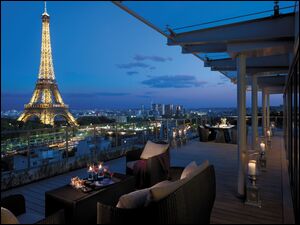 Taras, Wieża Eiffla, Francja, Hotelowy, Paryż, Miasta, Panorama