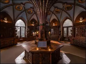 Zamek Marienburg, Niemcy, Biblioteka, Wnętrze, Dolna Saksonia