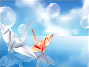 Bańki, Origami, Grafika 2D