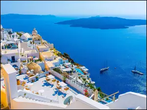 Grecja, Morze Egejskie, Domy, Santorini