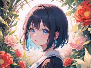 Kwiaty, Dziewczyna, Anime