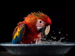 Papuga w kąpieli