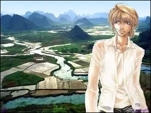 facet, Saiyuki, człowiek, krajobraz, widok